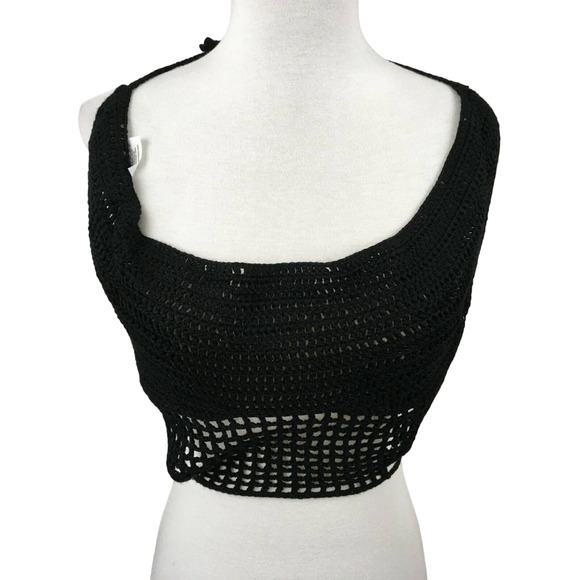 Express Womens Top Halter Crotched Wrap Around Crop Tank - Black - Size XS - Picture 8 of 8